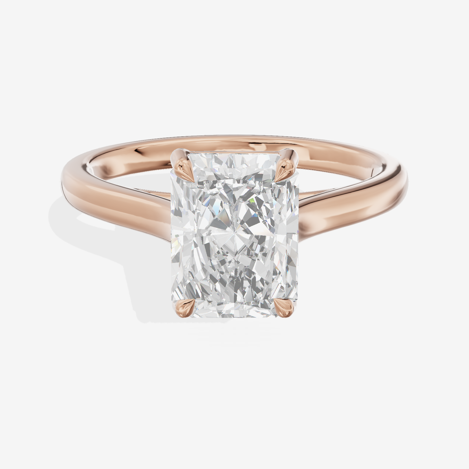 Whispered Coeurine 2mm Radiant Solitaire Engagement Ring in 18K Rose Gold