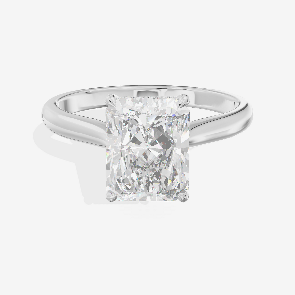 Vintage Halcyon Radiant Engagement Ring with Side Stones (1/8 ct. tw.) in 14K White Gold