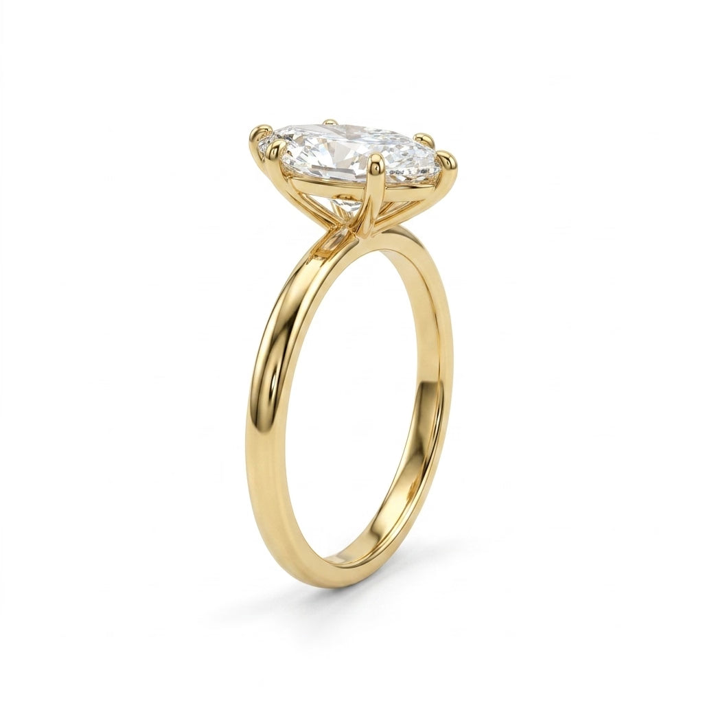 Solitaire Marquise Engagement Ring (1.71 ct.) in 18K Yellow Gold