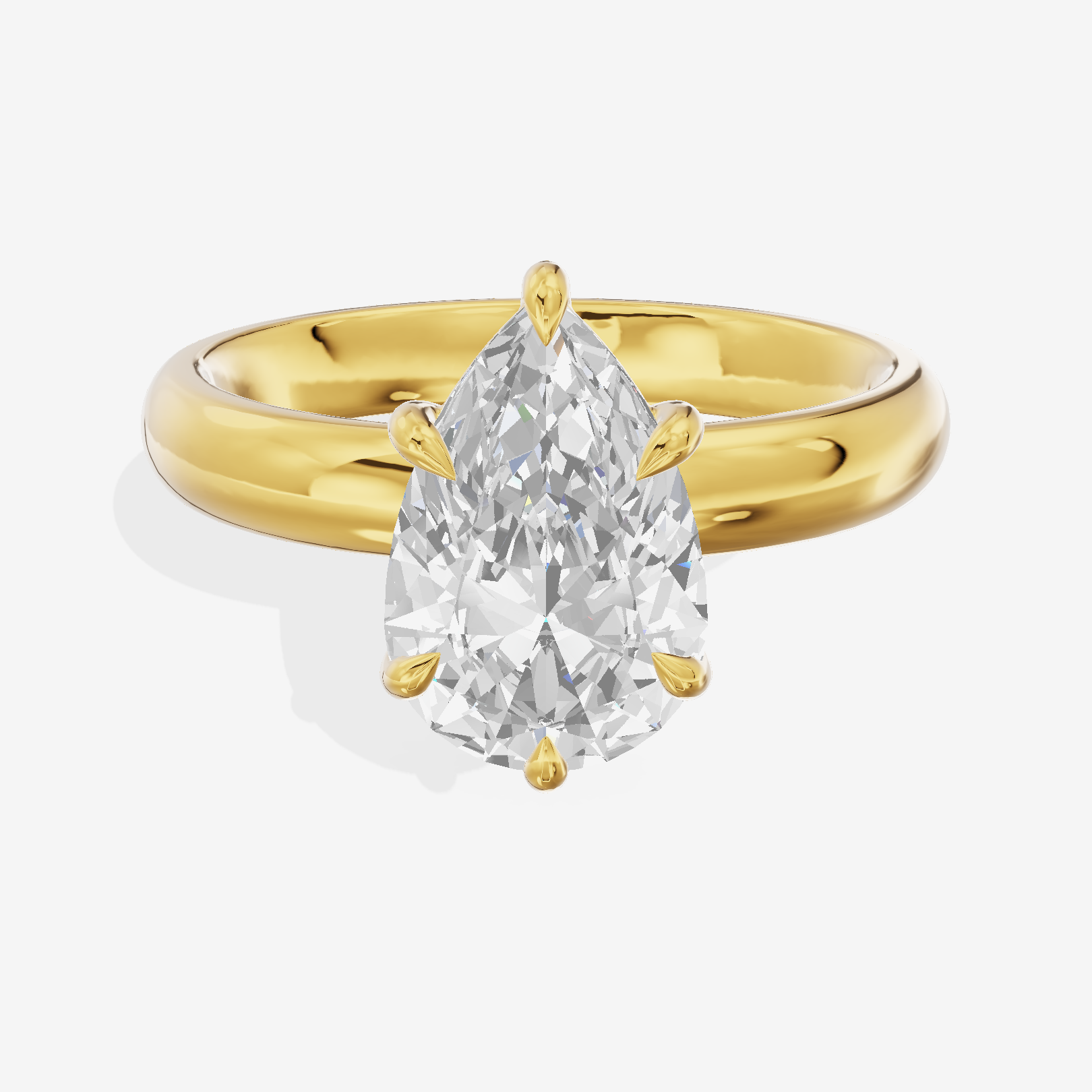 Whisper 3mm Pear Solitaire Engagement Ring in 18K Yellow Gold
