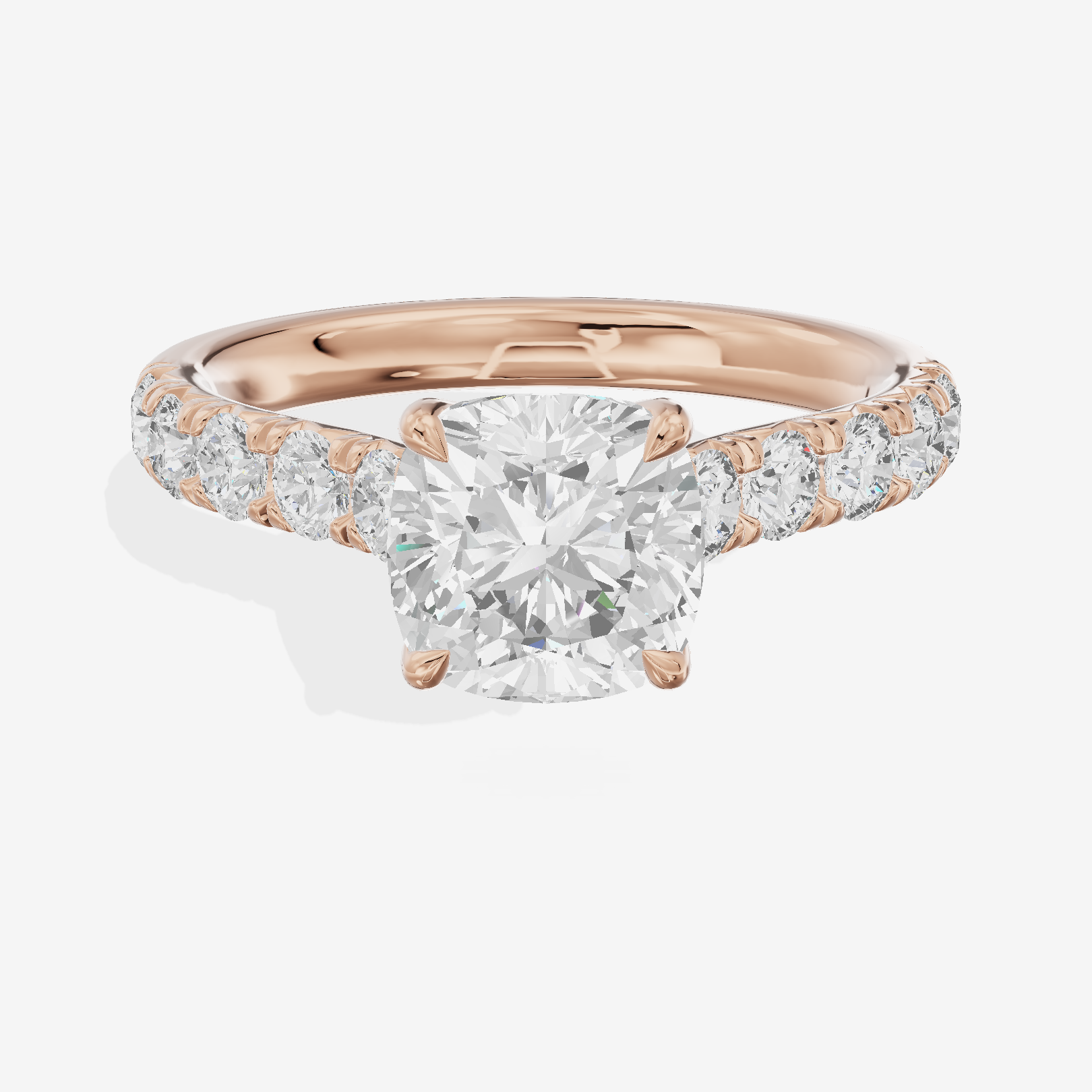 Halcyon Cushion Vintage Engagement Ring (1/2 ct. tw.) in 18K Rose Gold