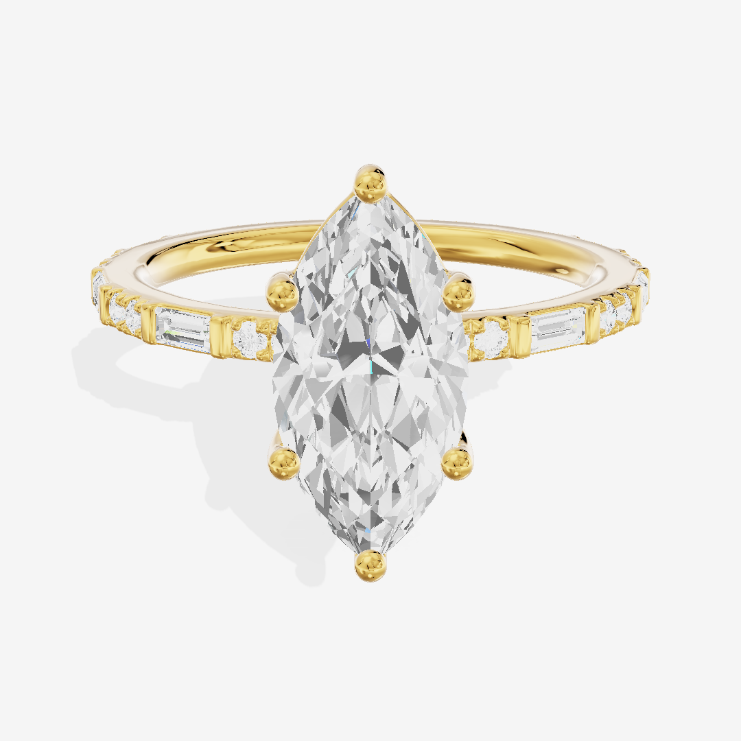 Twine Cathedral 1.8mm Marquise Solitaire Engagement Ring (1/2 ct. tw.) in 14K Yellow Gold