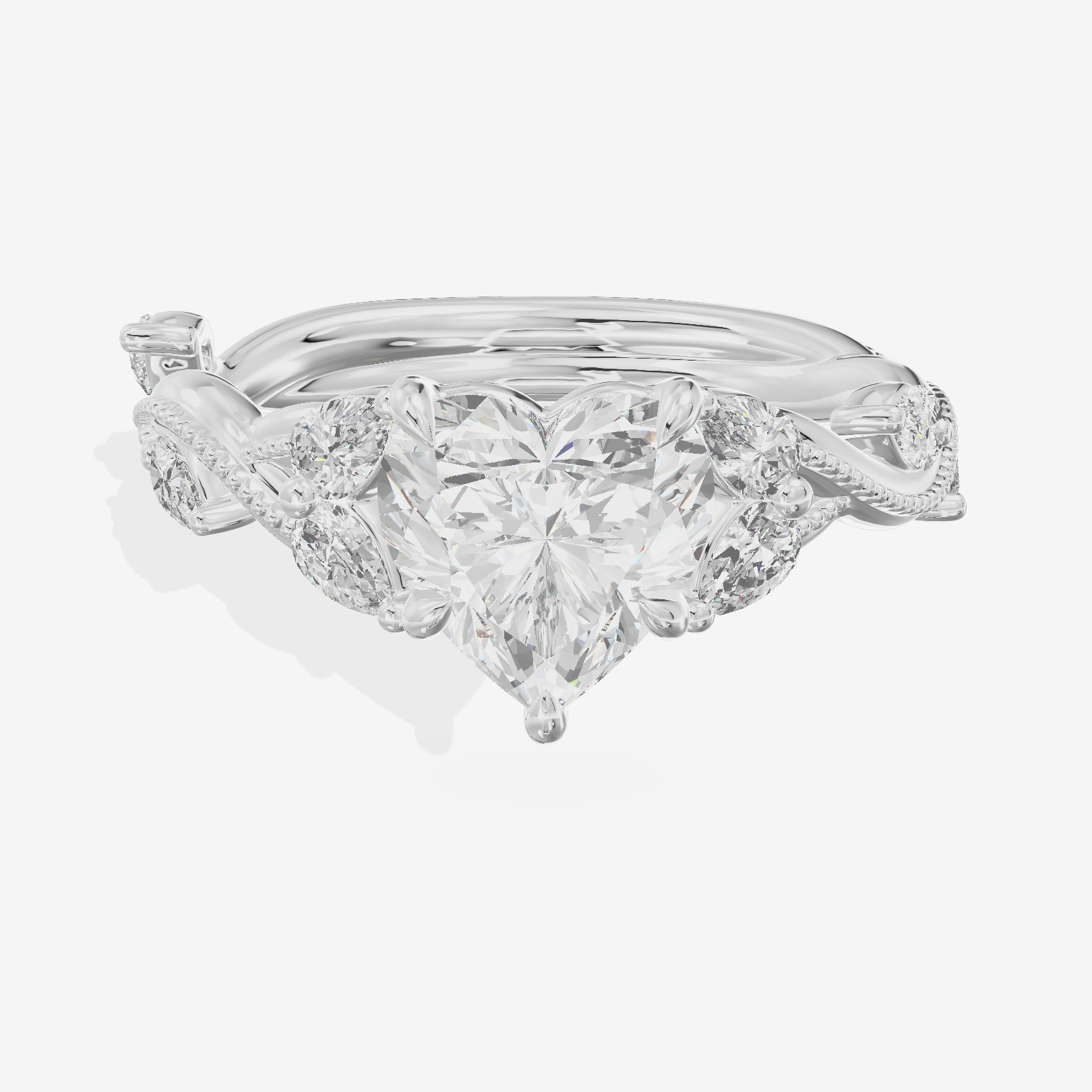 Vintage Twine Heart Engagement Ring (3/8 ct. tw.) in Platinum