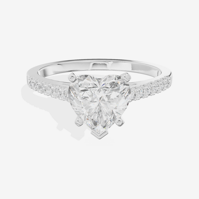 Sworn Vowsae Heart Engagement Ring with Side Stones (1/10 ct. tw.) in Platinum