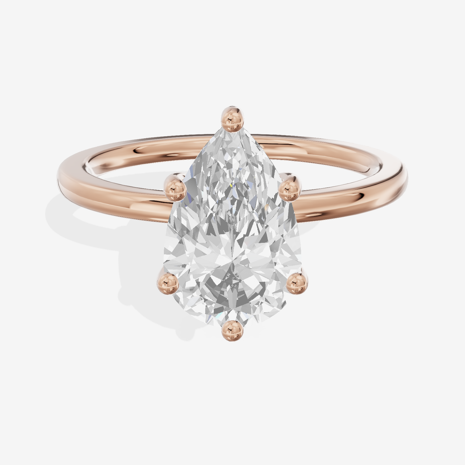 Reverya Pear Hidden Halo Engagement Ring (1/15 ct. tw.) in 18K Rose Gold