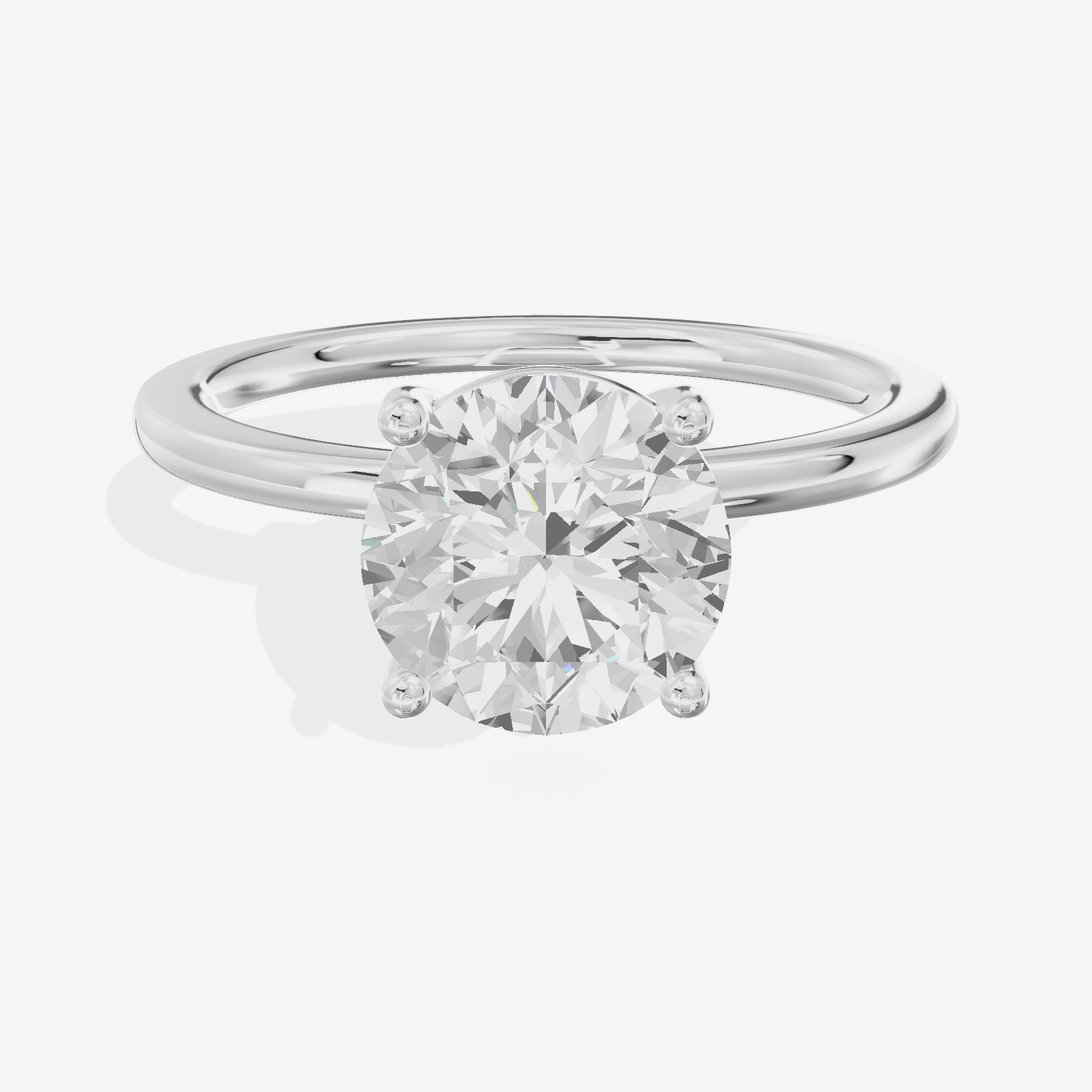 Whispered Selenia 1.5mm Round Solitaire Engagement Ring in 14K White Gold