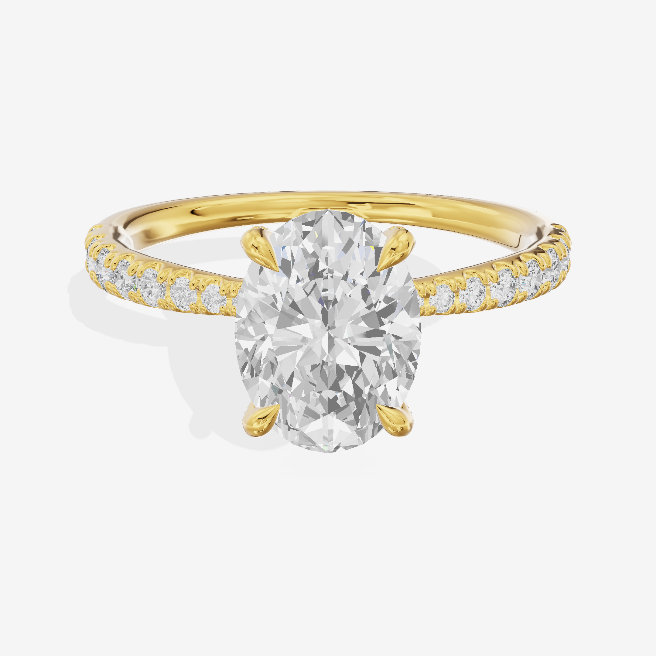 Lumera Oval Engagement Ring with Side Stones (1/3 ct. tw.) in 18K Yellow Gold