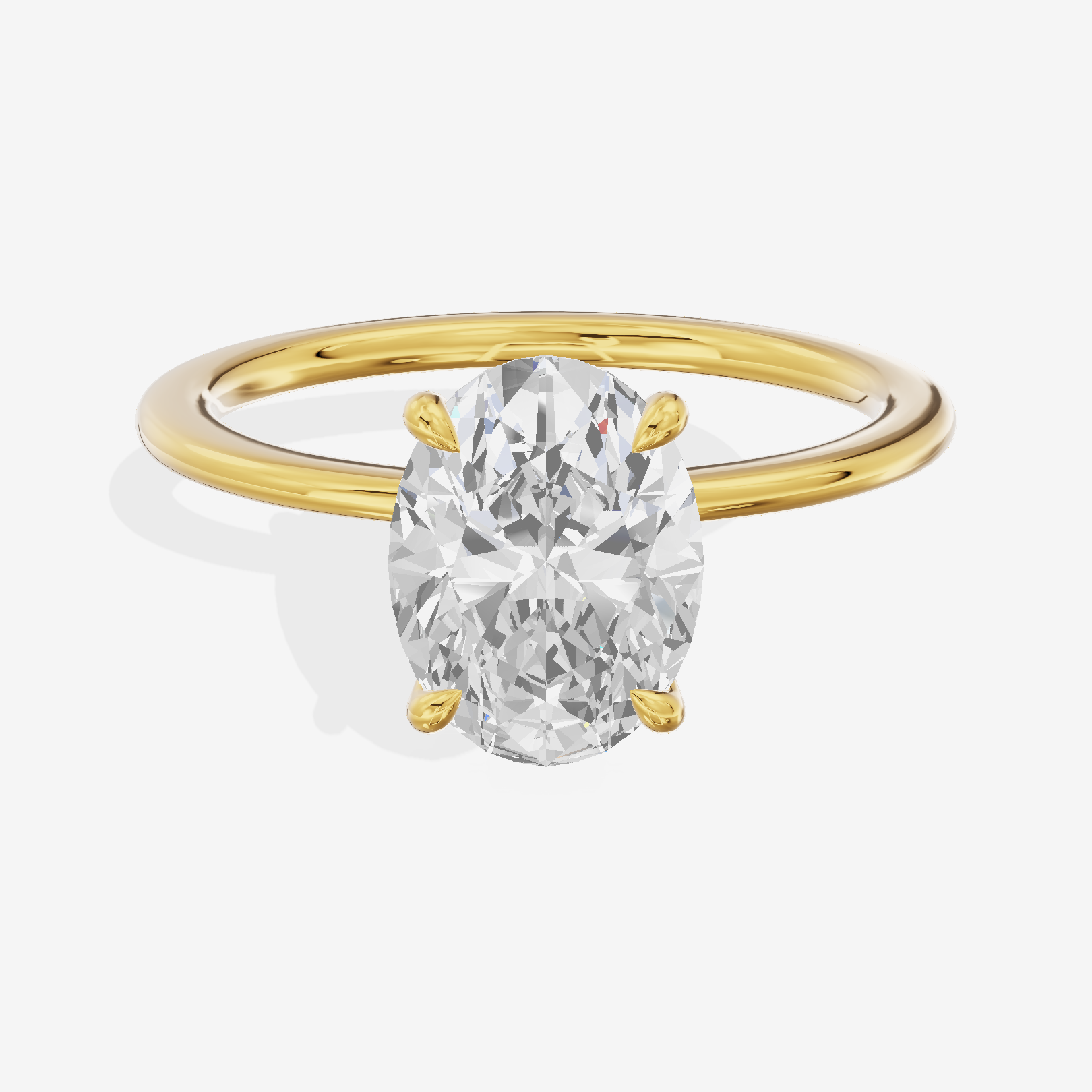 Adorae Halo Oval Engagement Ring (1/15 ct. tw.) in 14K Yellow Gold