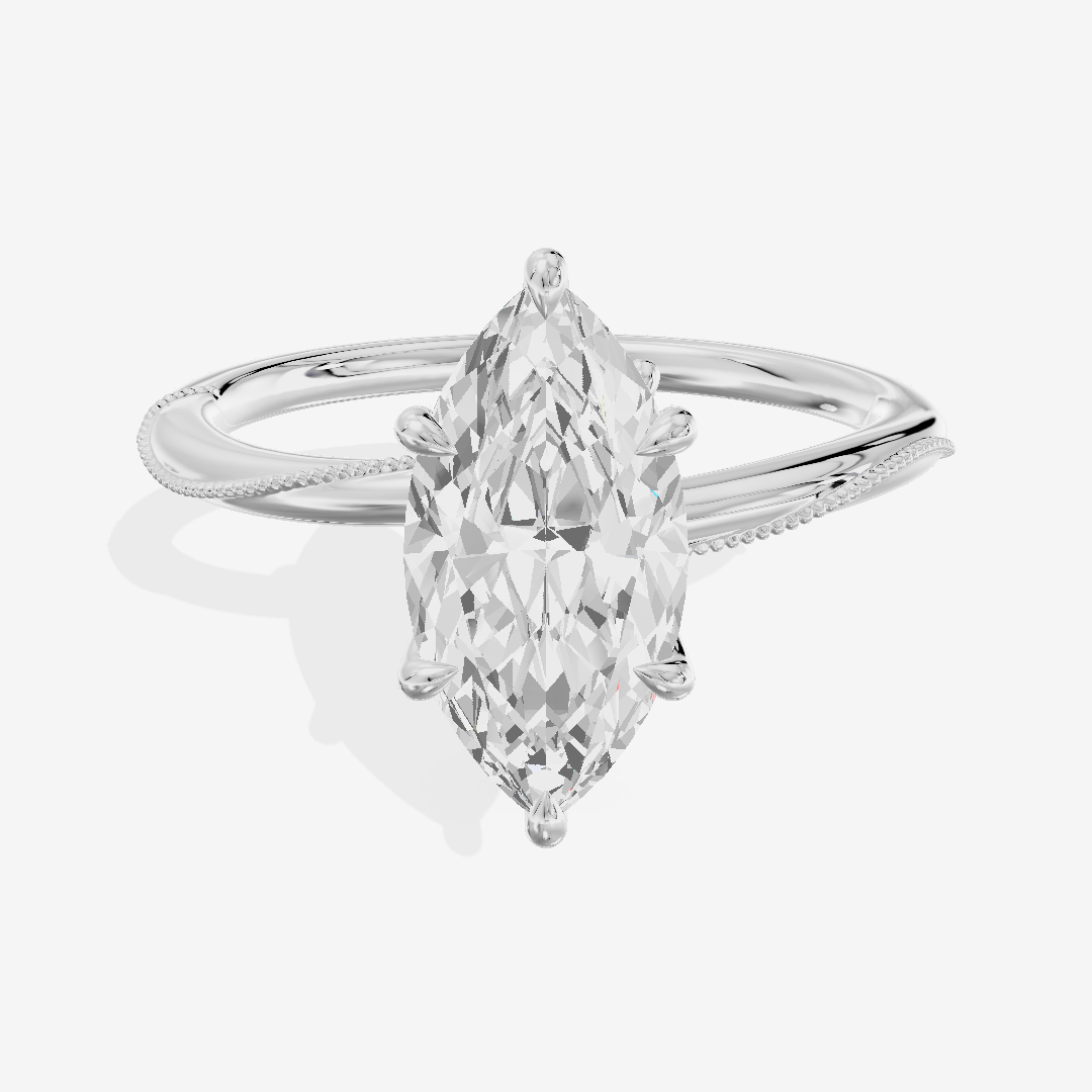 Vintage Coeurine Marquise Engagement Ring (1/10 ct. tw.) in 18K White Gold