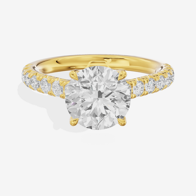 Whispered Sincere Round Engagement Ring with Side Stones (2/5 ct. tw.) in 14K Yellow Gold