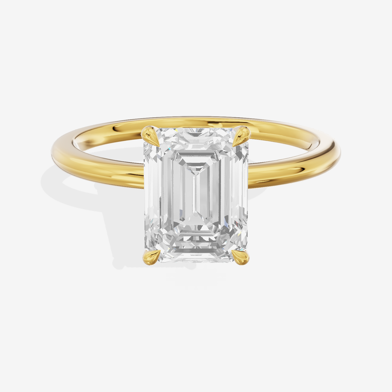 Petite Aimora 1.5mm Emerald Solitaire Engagement Ring in 14K Yellow Gold