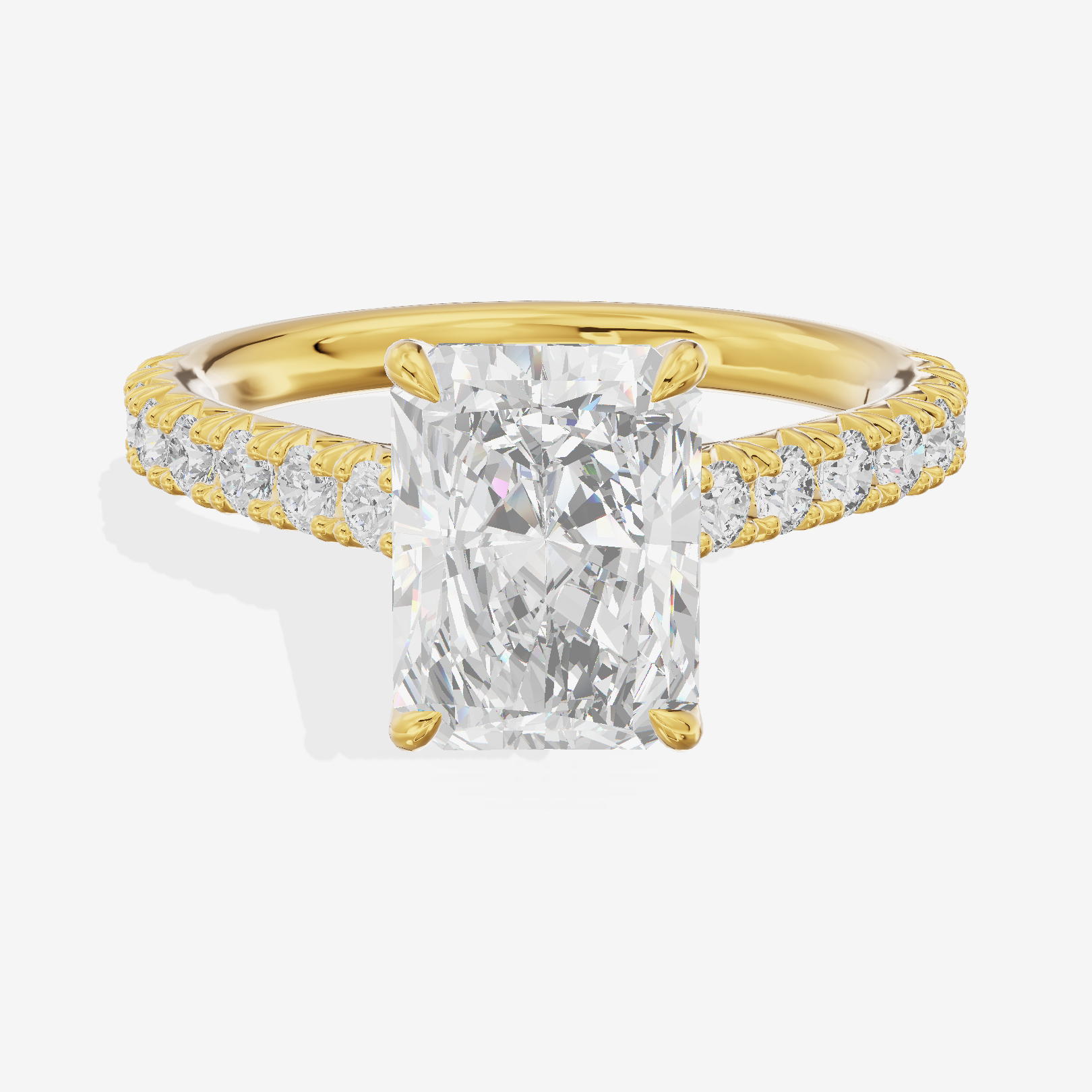 Clusta Hidden Halo Radiant Engagement Ring (1/2 ct. tw.) in 14K Yellow Gold