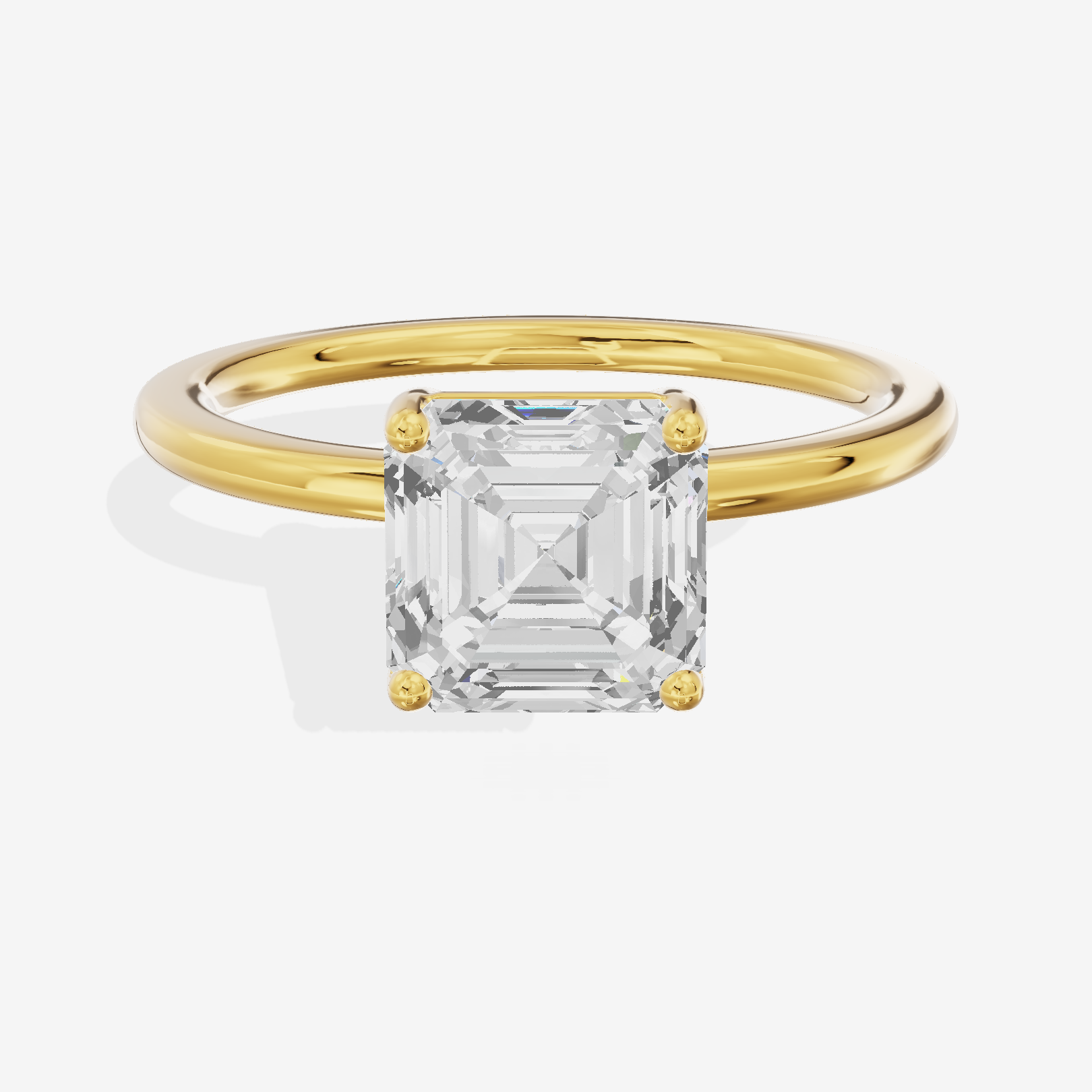 Whispered Selenia 1.5mm Asscher Solitaire Engagement Ring in 18K Yellow Gold