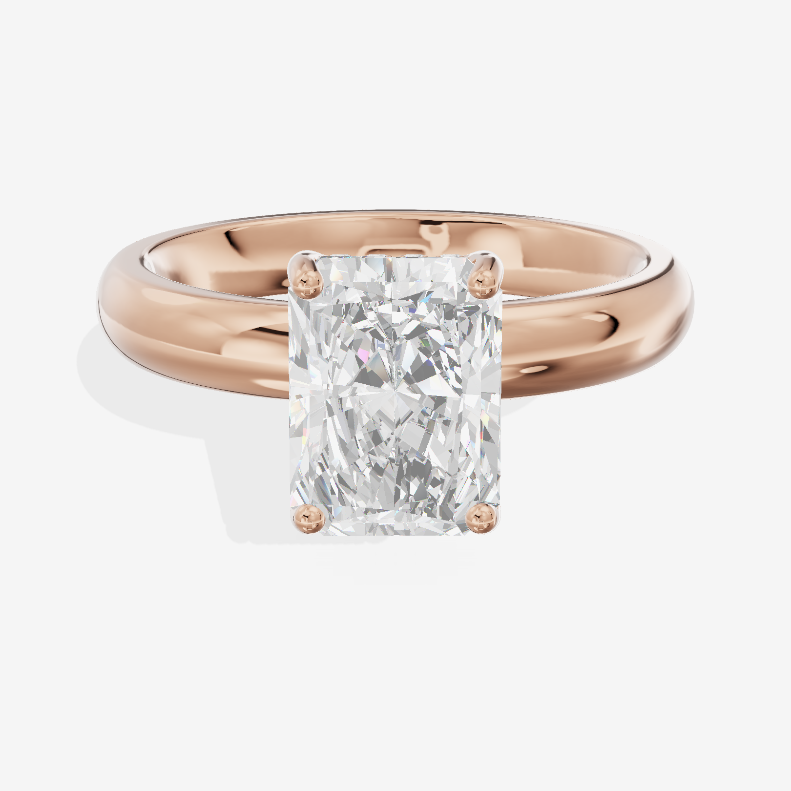 Lumera Halo Radiant Engagement Ring (1/5 ct. tw.) in 18K Rose Gold