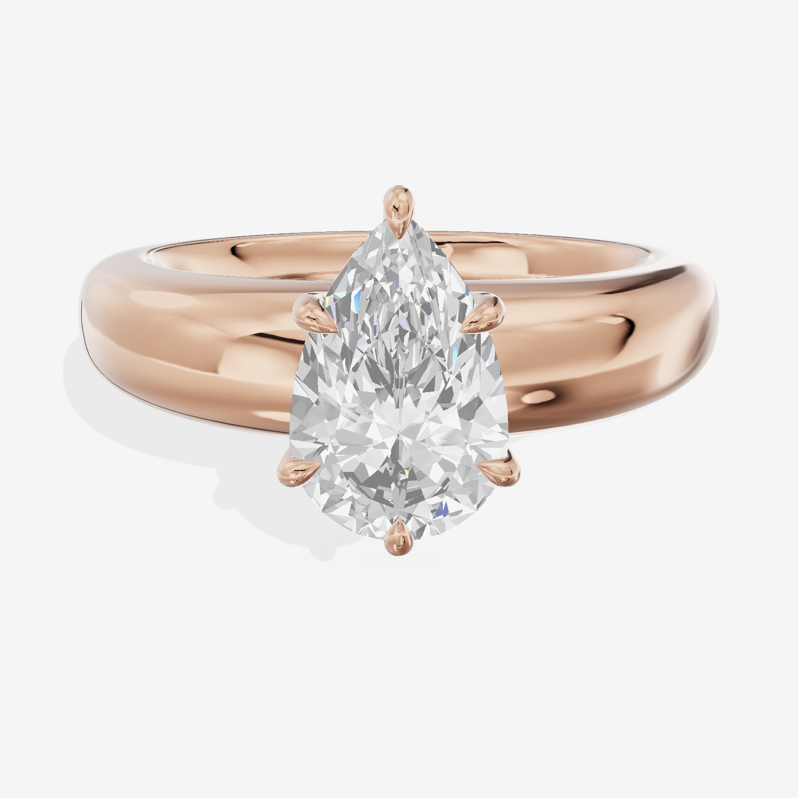 Whispered Adorae 5mm Pear Solitaire Engagement Ring in 18K Rose Gold
