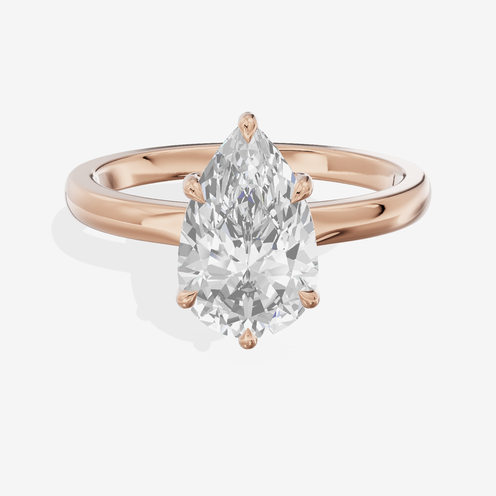 Lumina Ring 2mm Pear Solitaire Engagement Ring in 18K Rose Gold