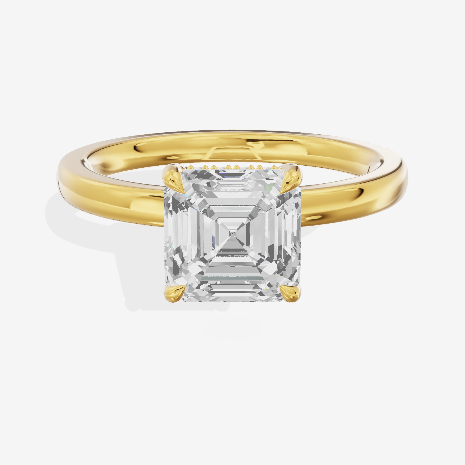 Grand Lumera Asscher Engagement Ring with Side Stones (3/4 ct. tw.) in 18K Yellow Gold