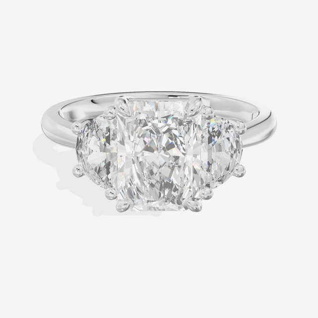 Vintage Sincere Three Stone Radiant Engagement Ring (1/2 ct. tw.) in 18K White Gold