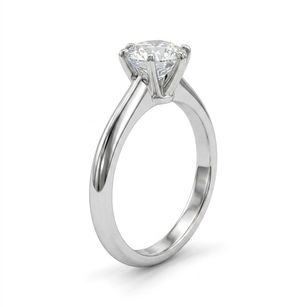 Solitaire Round Engagement Ring (1/2 ct.) in 18K White Gold