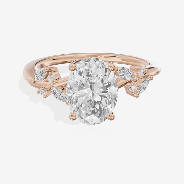 Vintage Trueheart Oval Engagement Ring (1/6 ct. tw.) in 14K Rose Gold