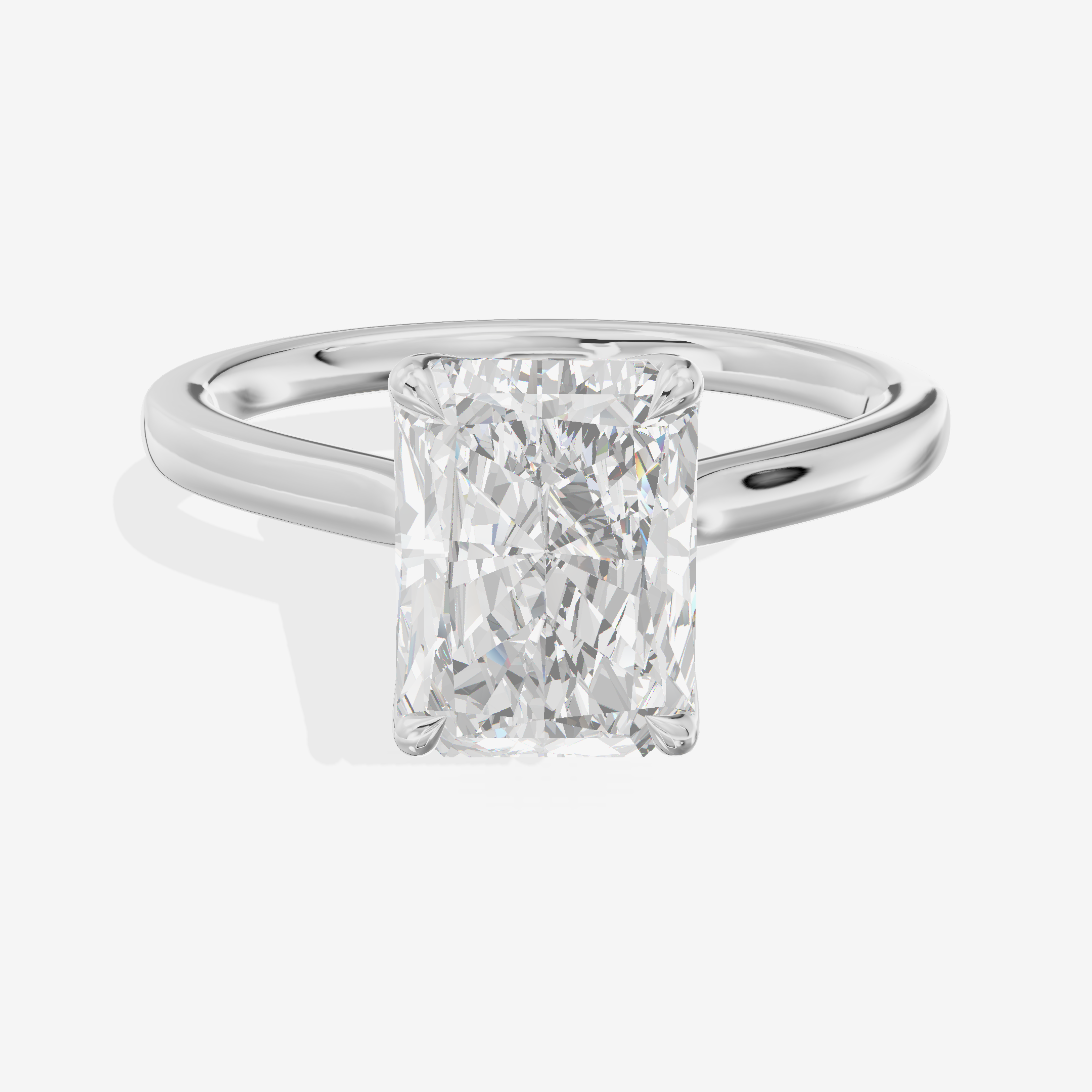 Pendulae Ring 1.8mm Radiant Solitaire Engagement Ring in Platinum
