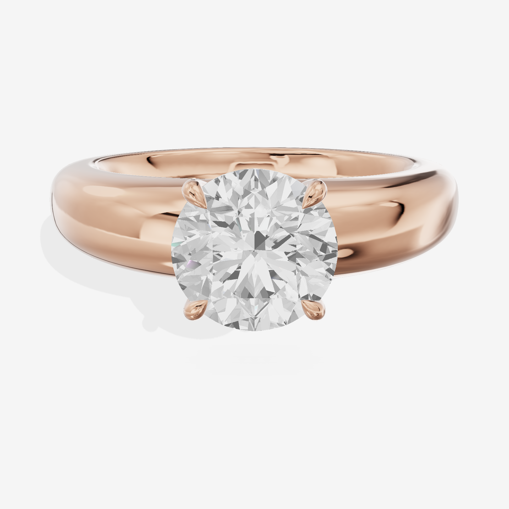 Whispered Adorae 5mm Round Solitaire Engagement Ring in 18K Rose Gold