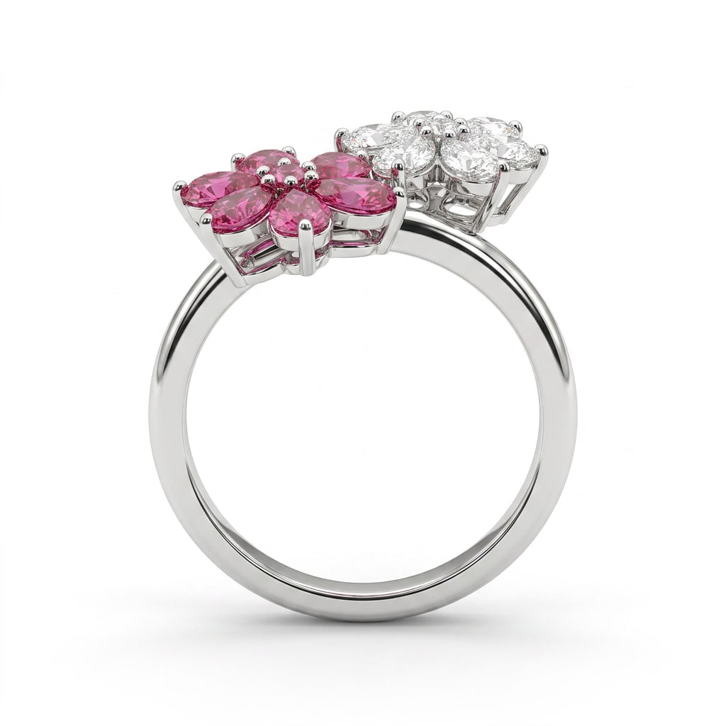 Cluster Pear Engagement Ring (2.32 ct. tw.) in 18K White Gold