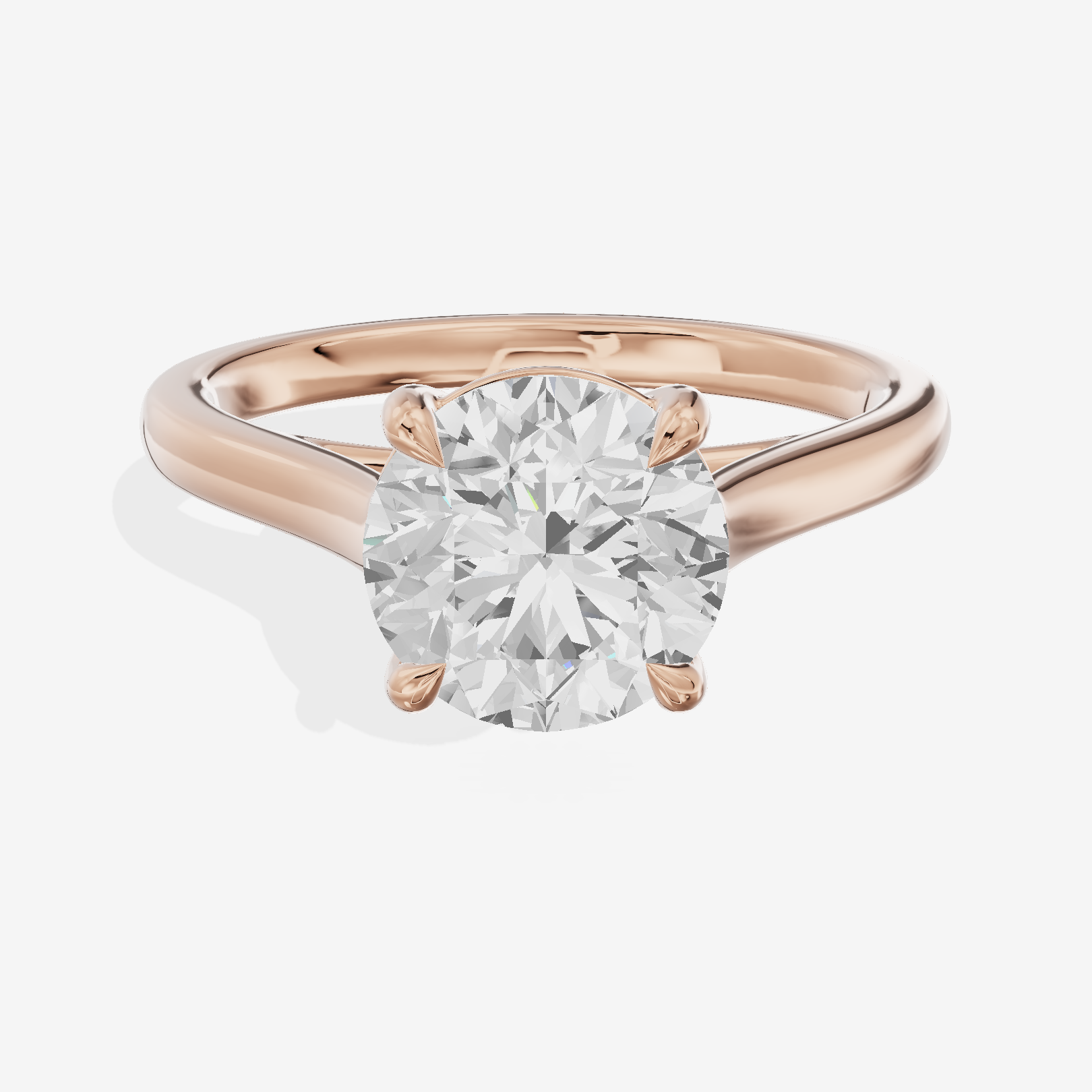 Whispered Coeurine 2mm Round Solitaire Engagement Ring in 18K Rose Gold