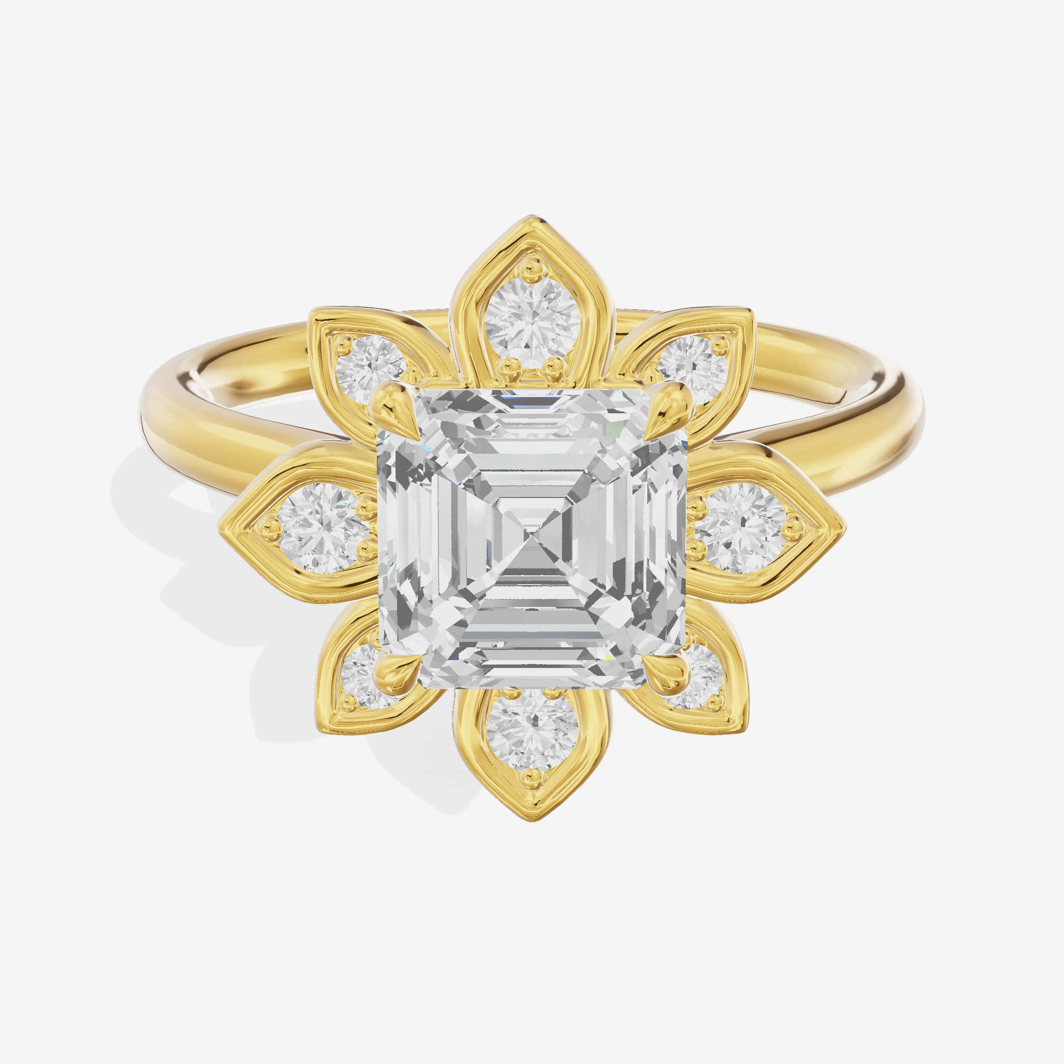 Solea Asscher Halo Engagement Ring (3/4 ct. tw.) in 14K Yellow Gold