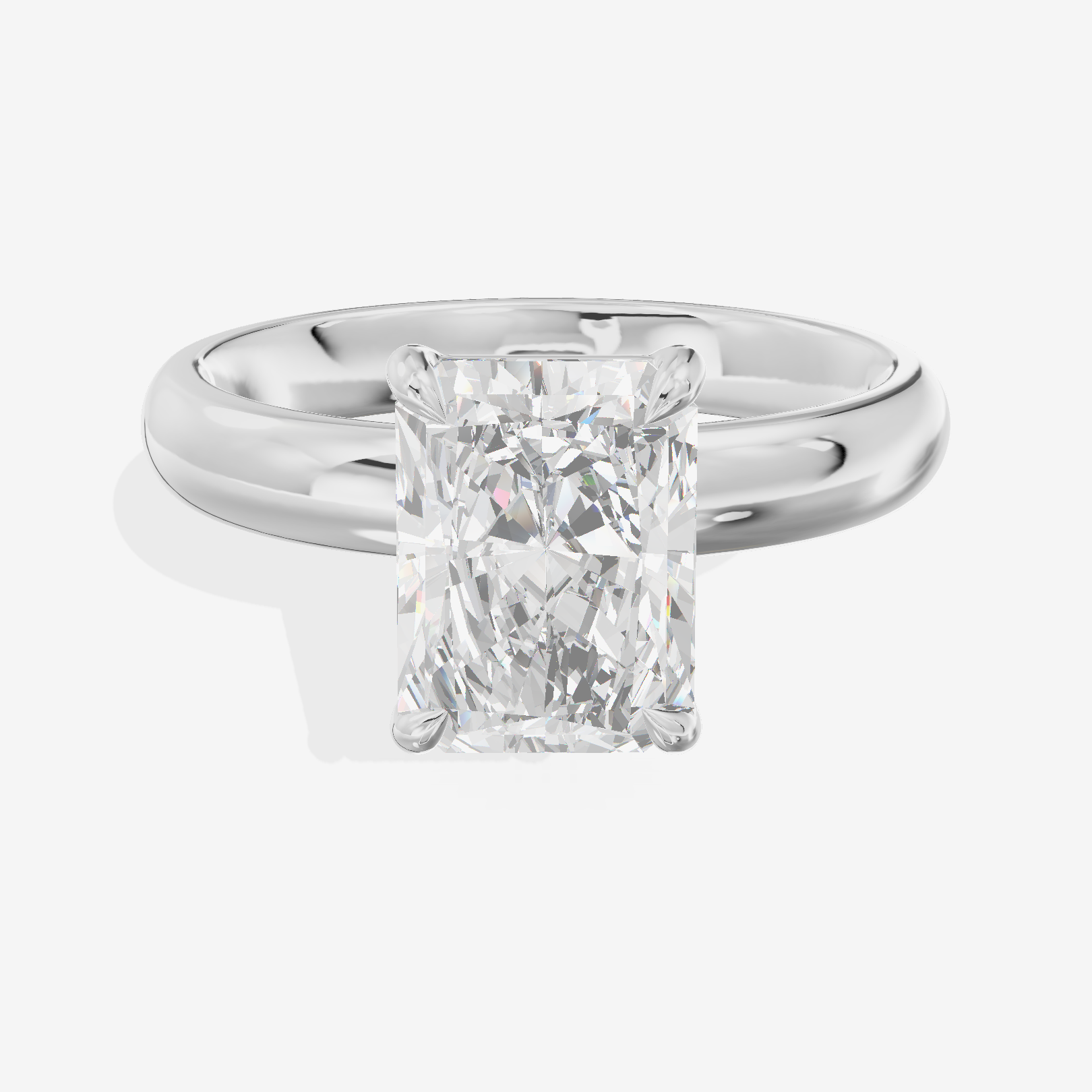 Whisper 3mm Radiant Solitaire Engagement Ring in 18K White Gold