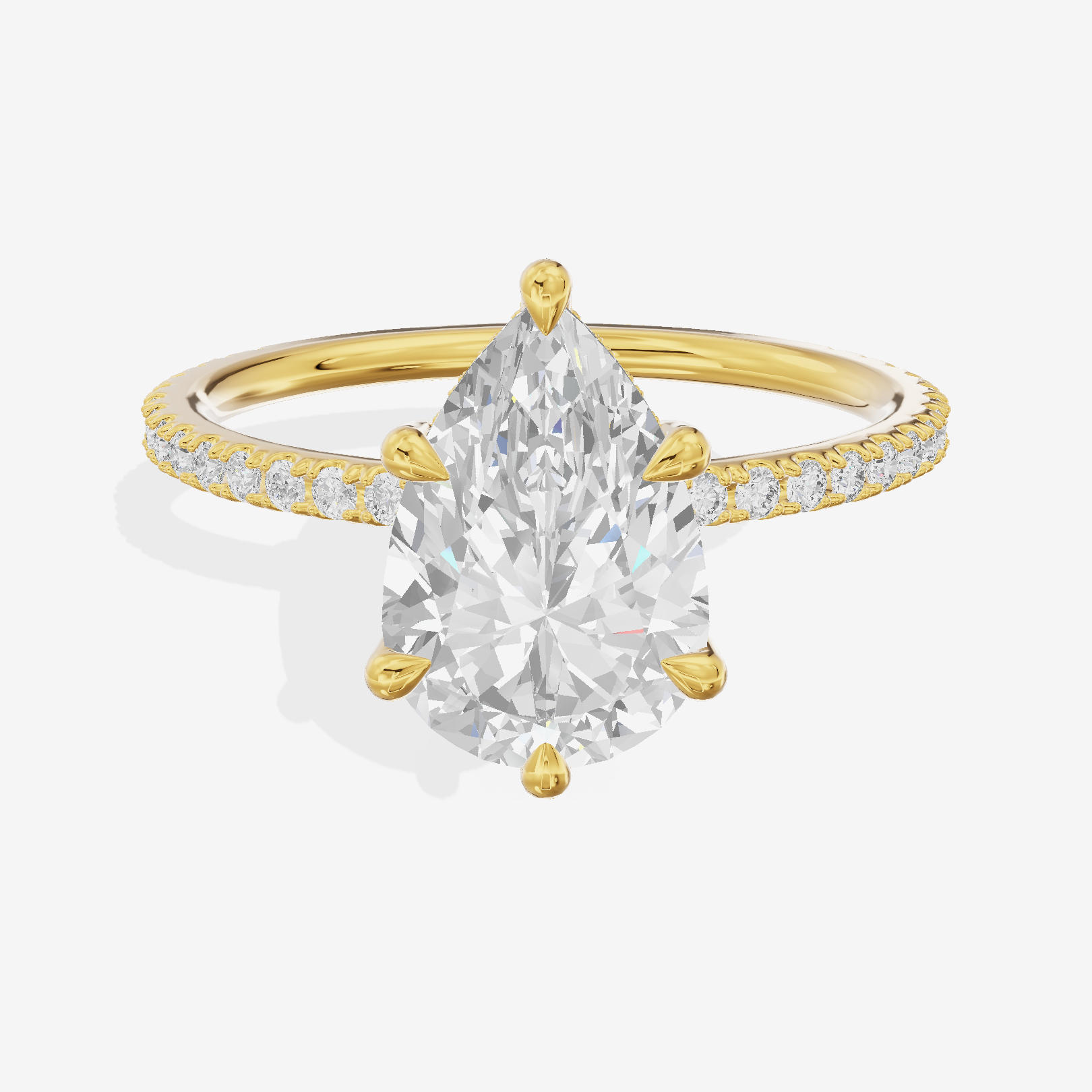 Promezza Pavé Pear Engagement Ring (1/4 ct. tw.) in 18K Yellow Gold