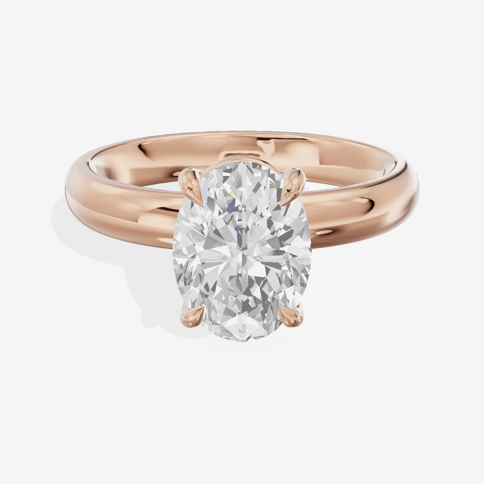 Whisper 3mm Oval Solitaire Engagement Ring in 18K Rose Gold