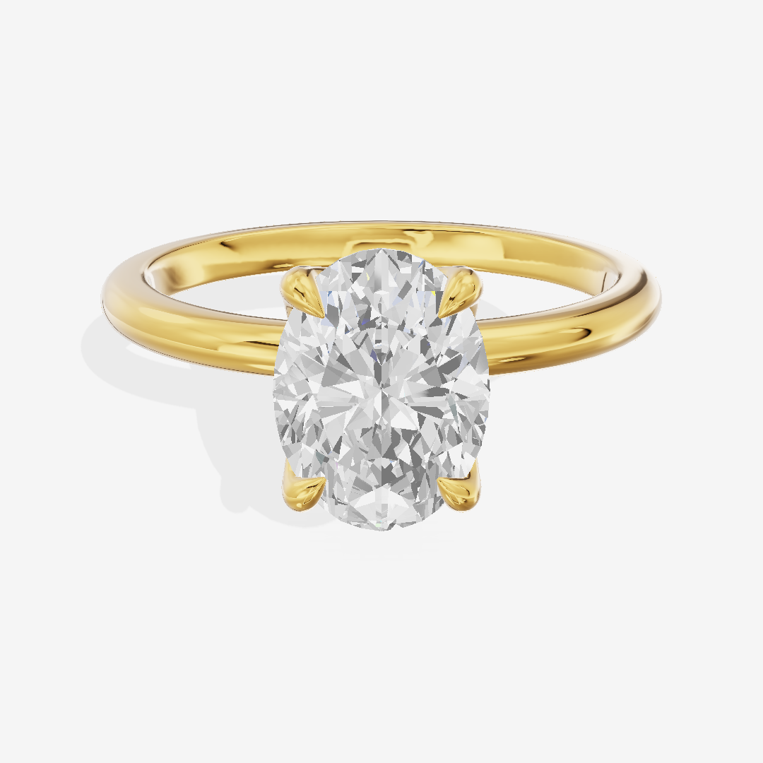 Vintage Aimora 1.8mm Oval Solitaire Engagement Ring in 18K Yellow Gold