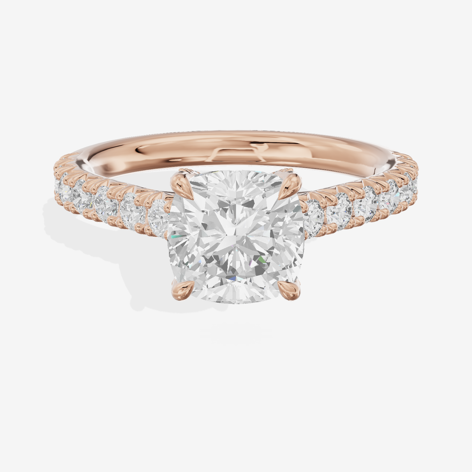 Clusta Hidden Halo Cushion Engagement Ring (1/2 ct. tw.) in 14K Rose Gold