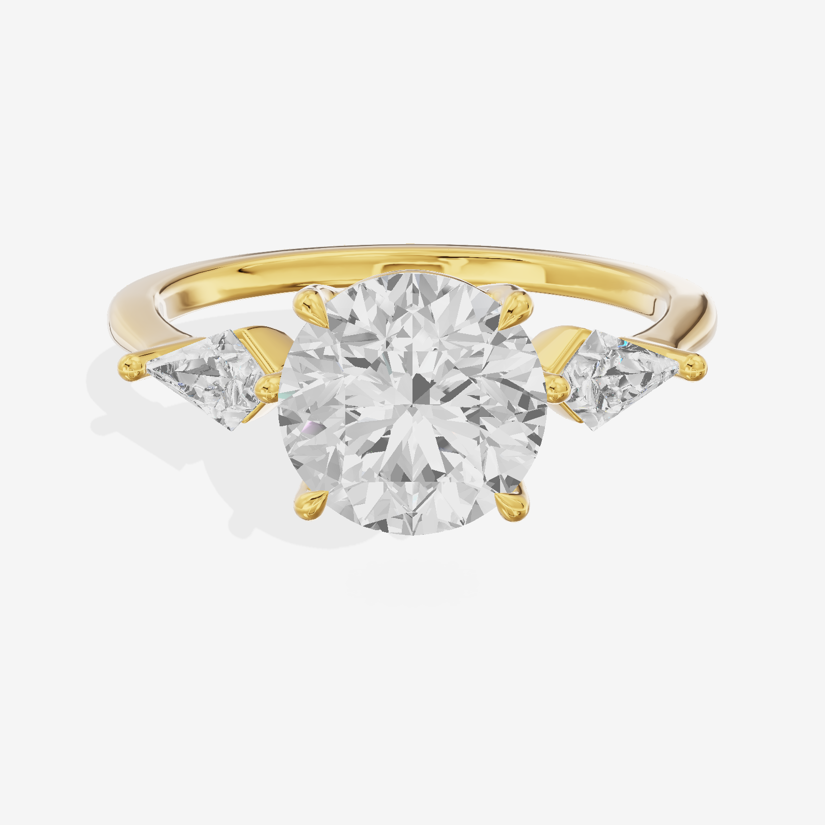 Luxe Maia Three Stone Round Engagement Ring (1/3 ct. tw.) in 18K Yellow Gold