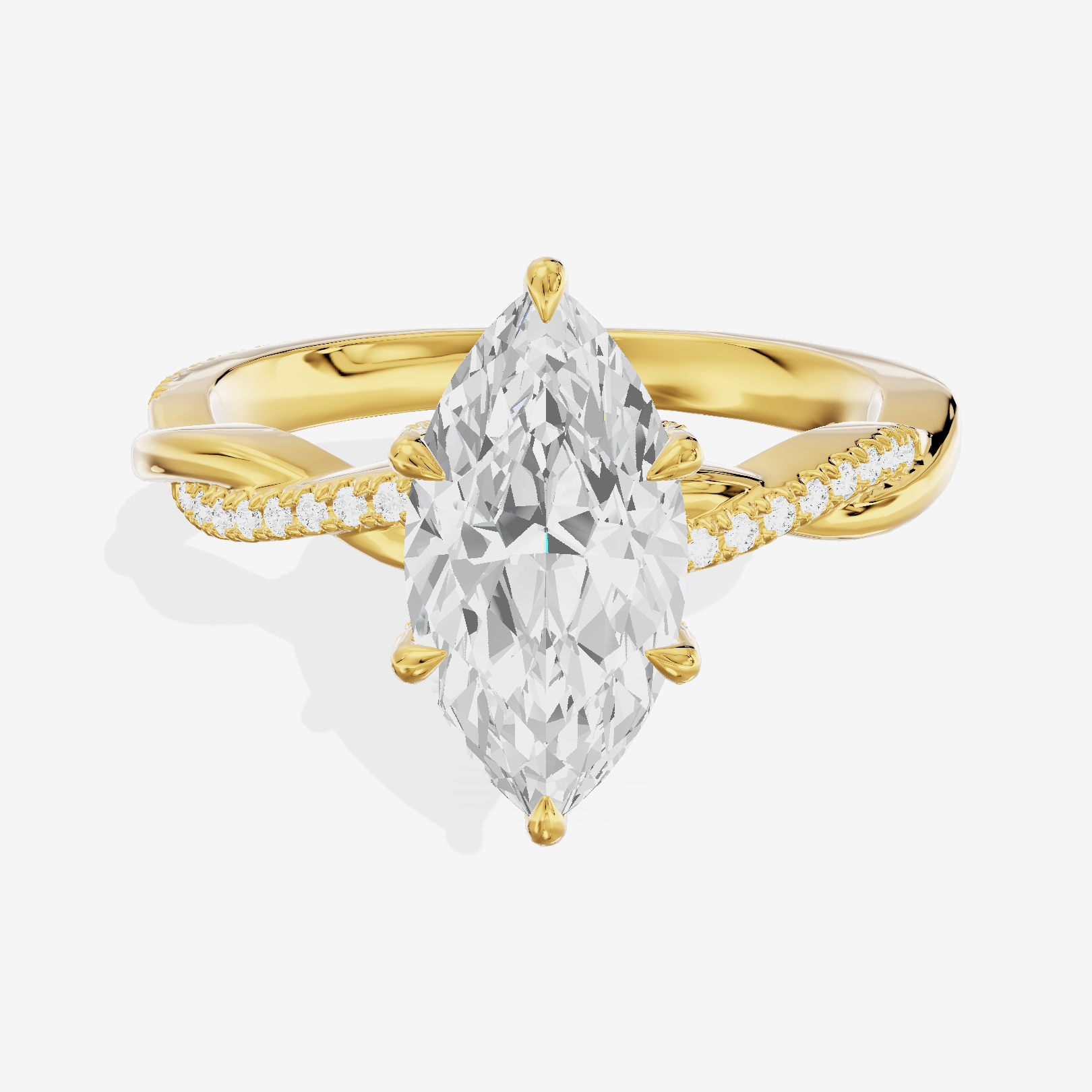 Petite Adorae Marquise Hidden Halo Engagement Ring (1/5 ct. tw.) in 18K Yellow Gold