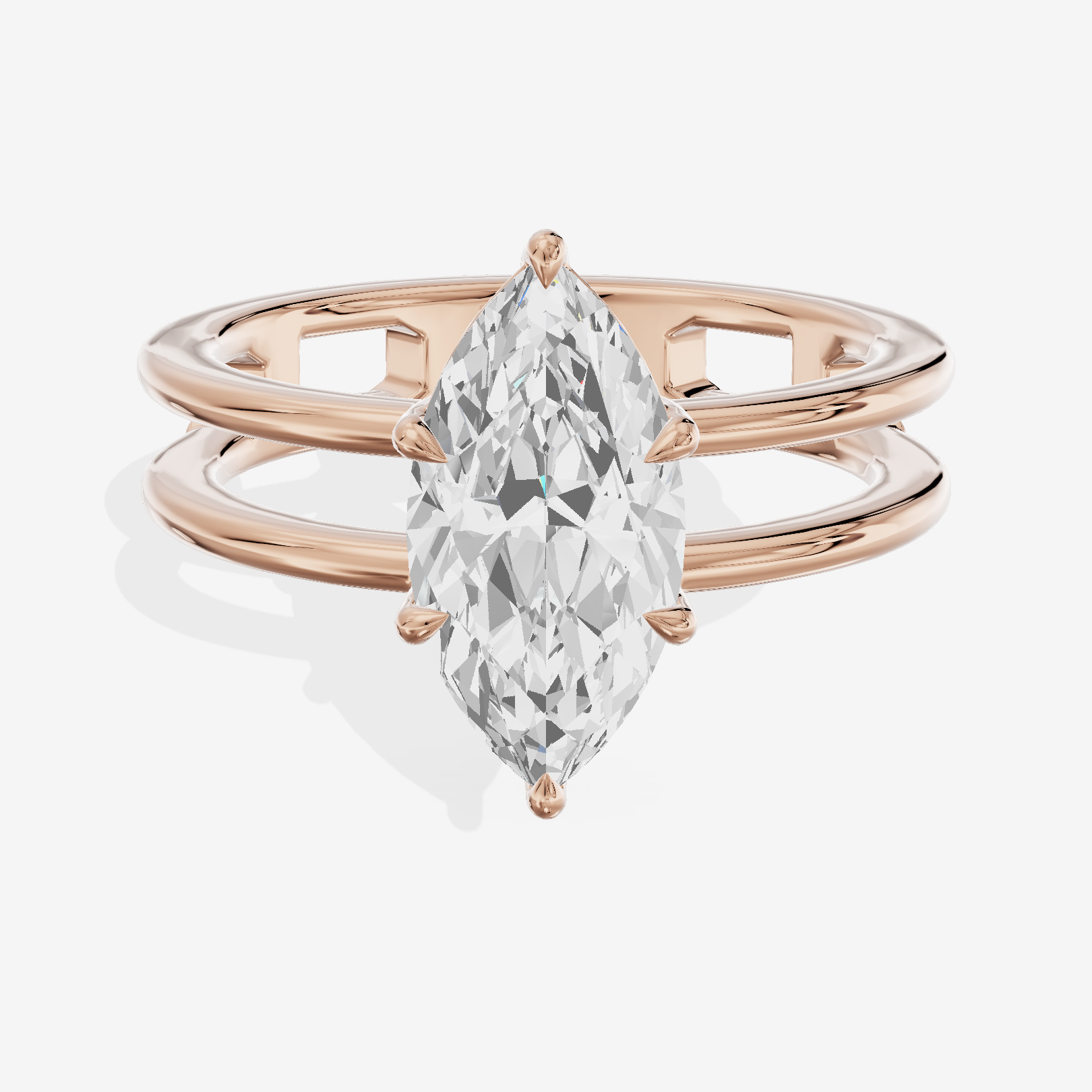 Sealed Promezza 4.3mm Marquise Solitaire Engagement Ring in 18K Rose Gold