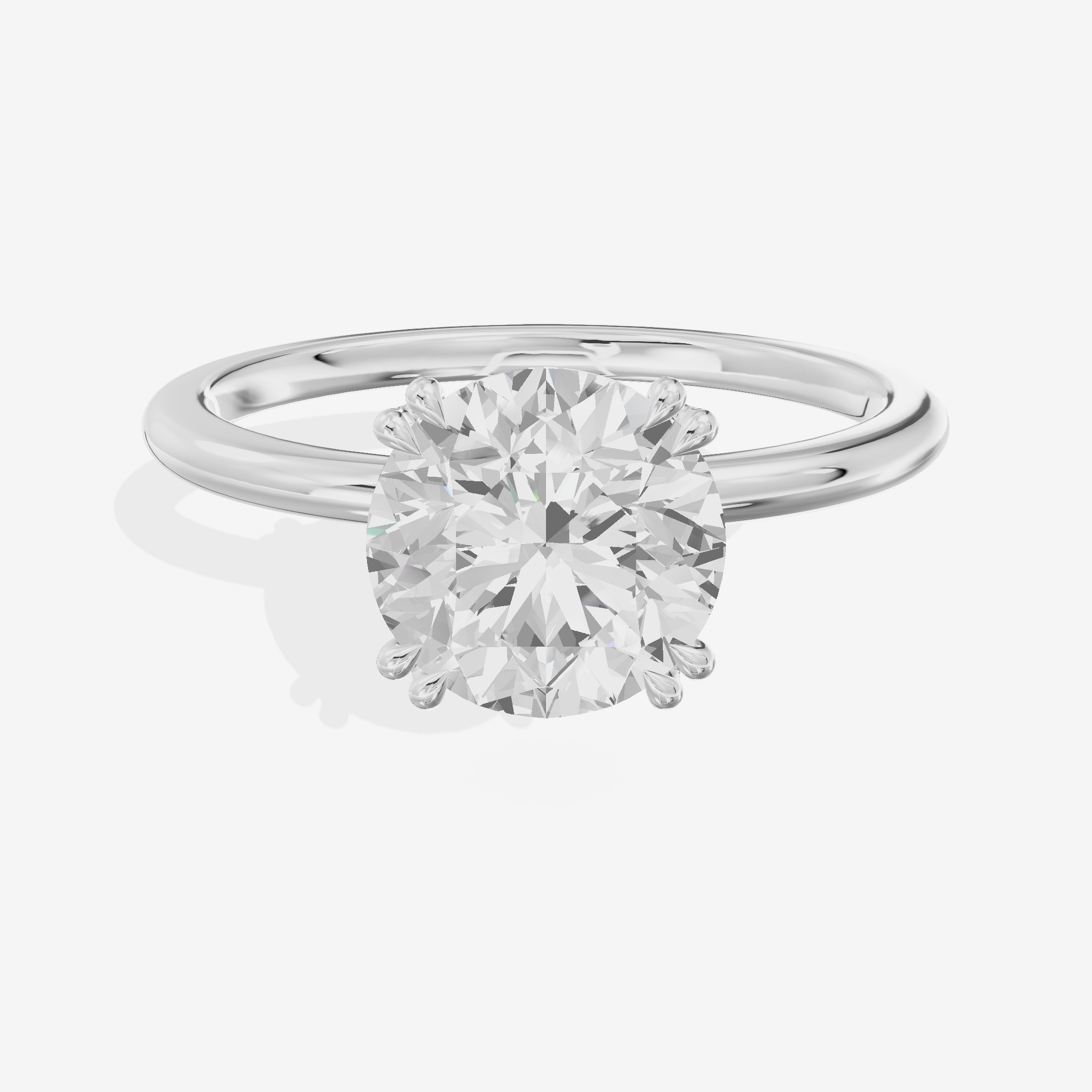 Promezza Solitaire 1.5mm Round Engagement Ring in 18K White Gold