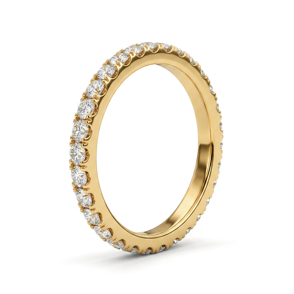 Low Profile Eternity Pavé Round Engagement Ring (1/2 ct. tw.) in 14K Yellow Gold