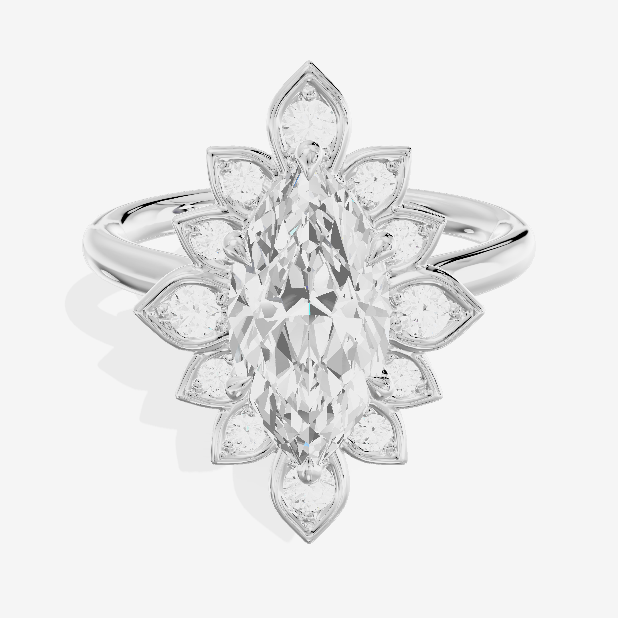 Solea Marquise Halo Engagement Ring (3/4 ct. tw.) in 18K White Gold