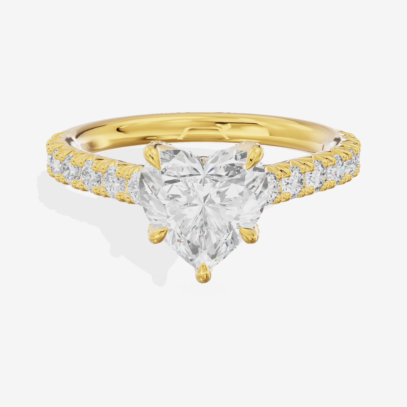 One of One Hidden Halo Heart Engagement Ring (1/2 ct. tw.) in 18K Yellow Gold