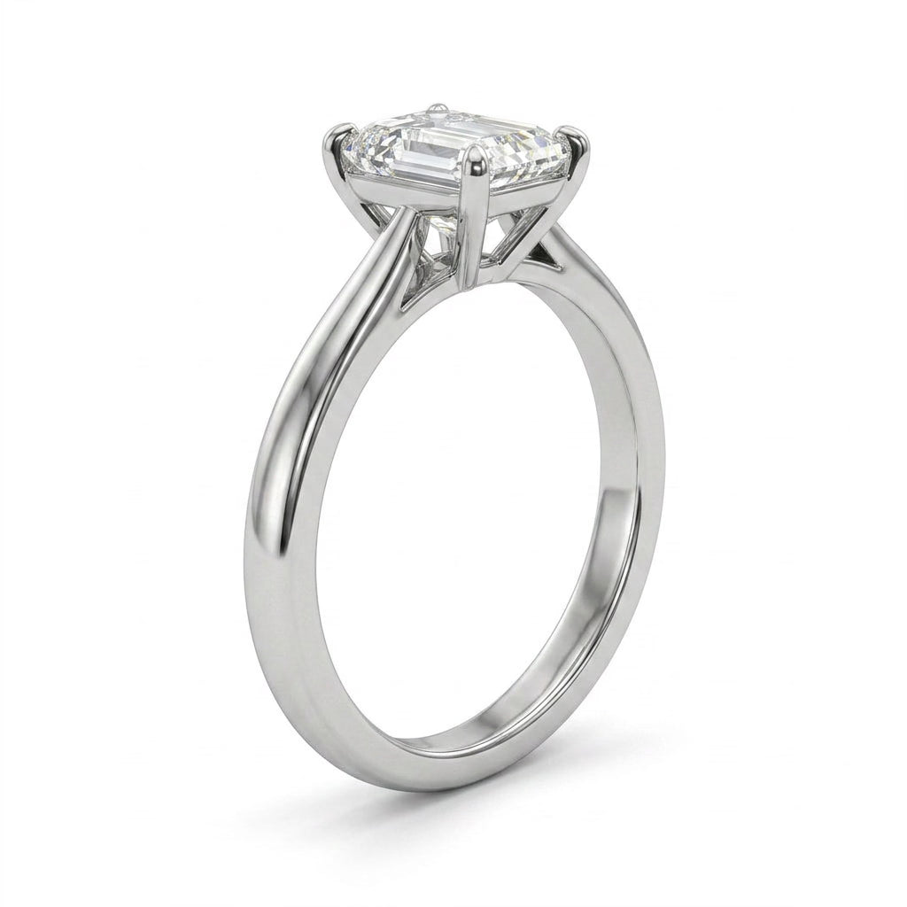 Solitaire Emerald Engagement Ring (1.51 ct.) in 18K White Gold