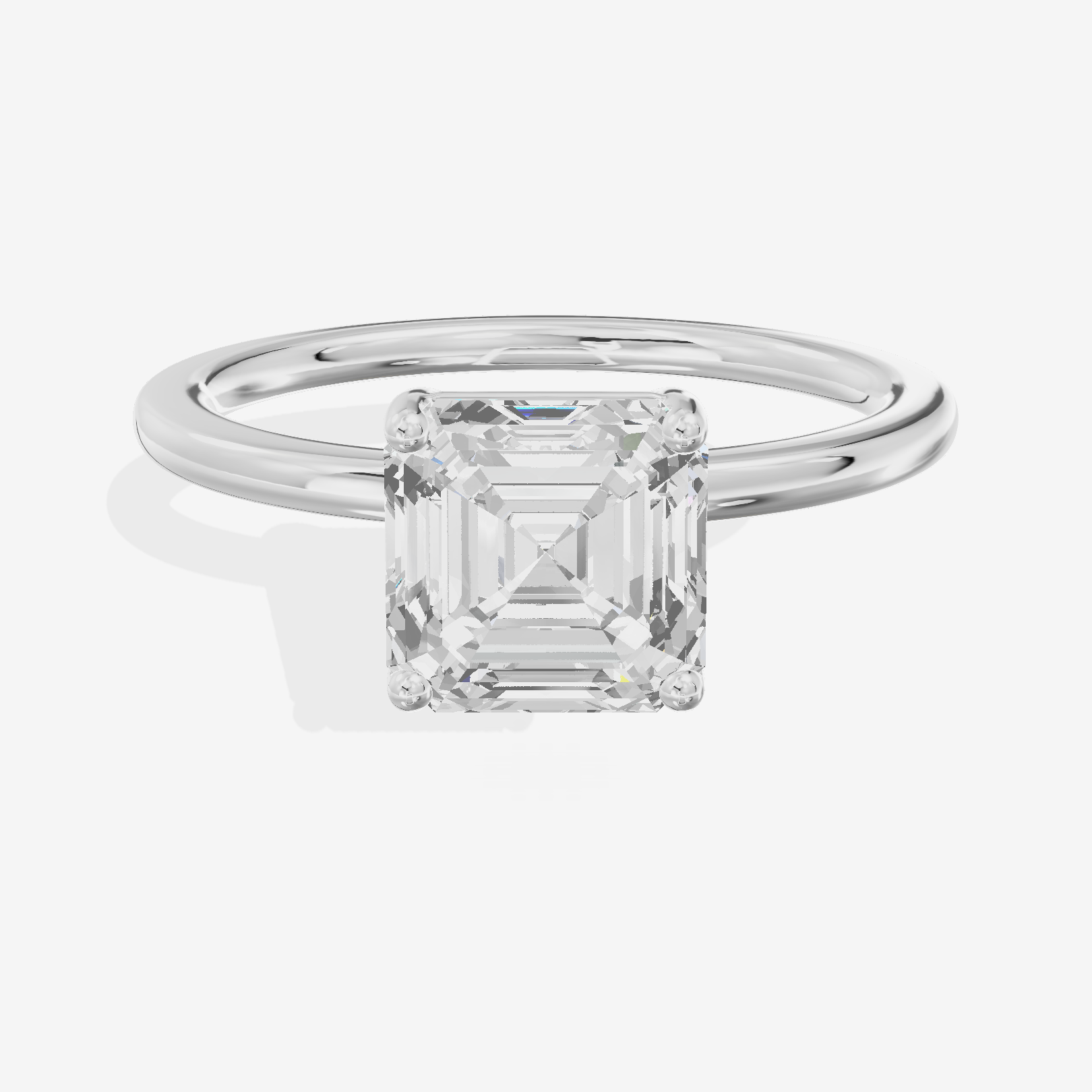 Selenia Solitaire 1.5mm Asscher Engagement Ring in Platinum