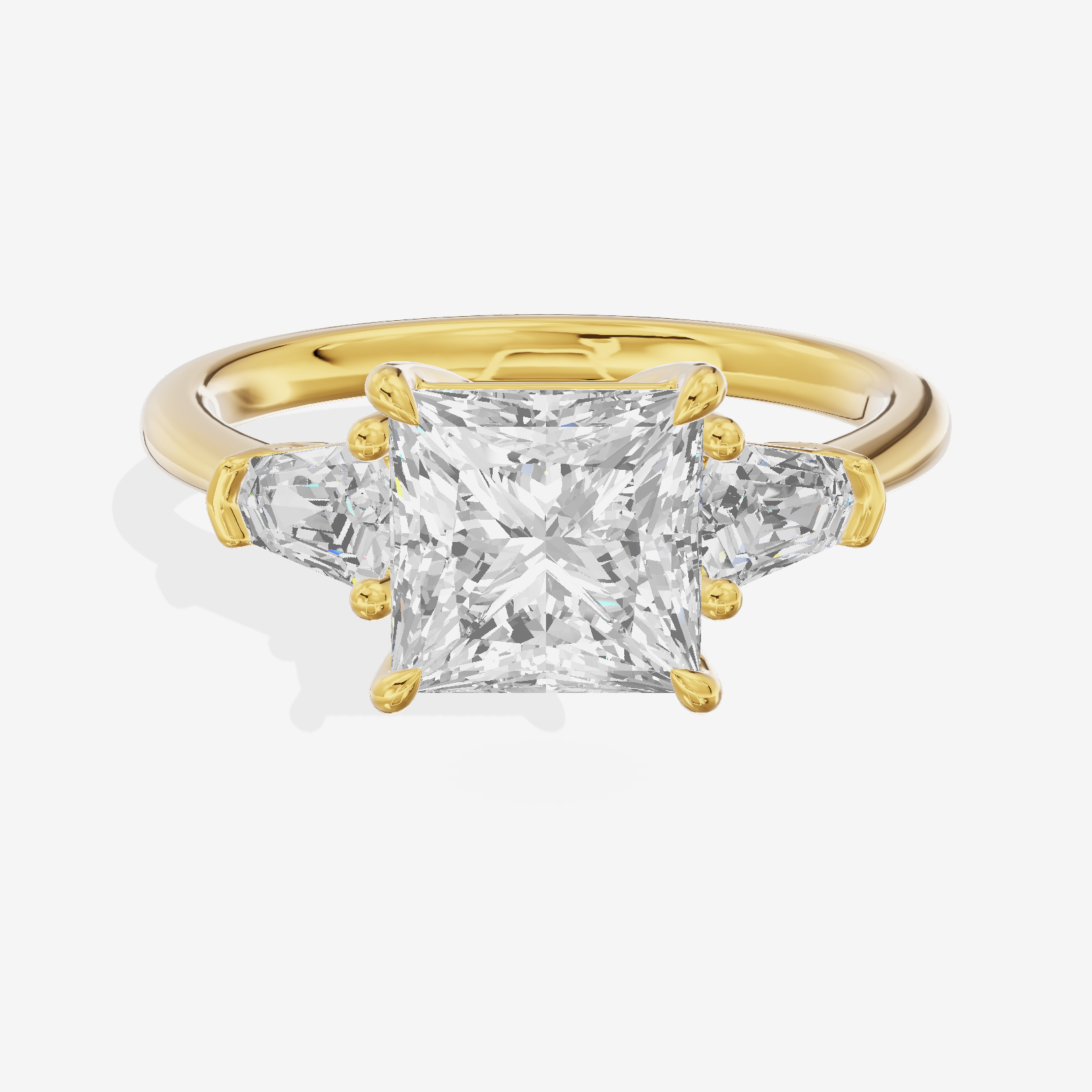 Maia Three Stone Princess Engagement Ring (1/4 ct. tw.) in 14K Yellow Gold