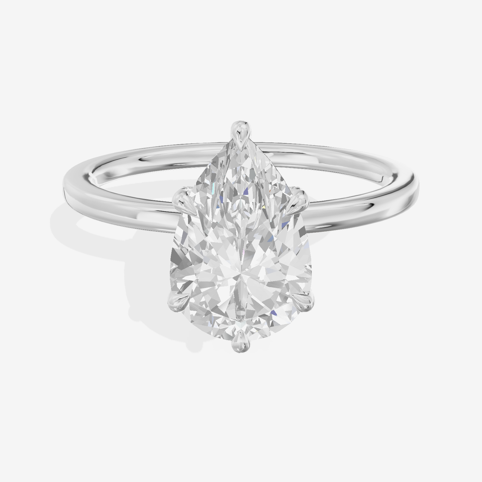 Lustrous Linger Pear Engagement Ring with Side Stones (1/10 ct. tw.) in Platinum