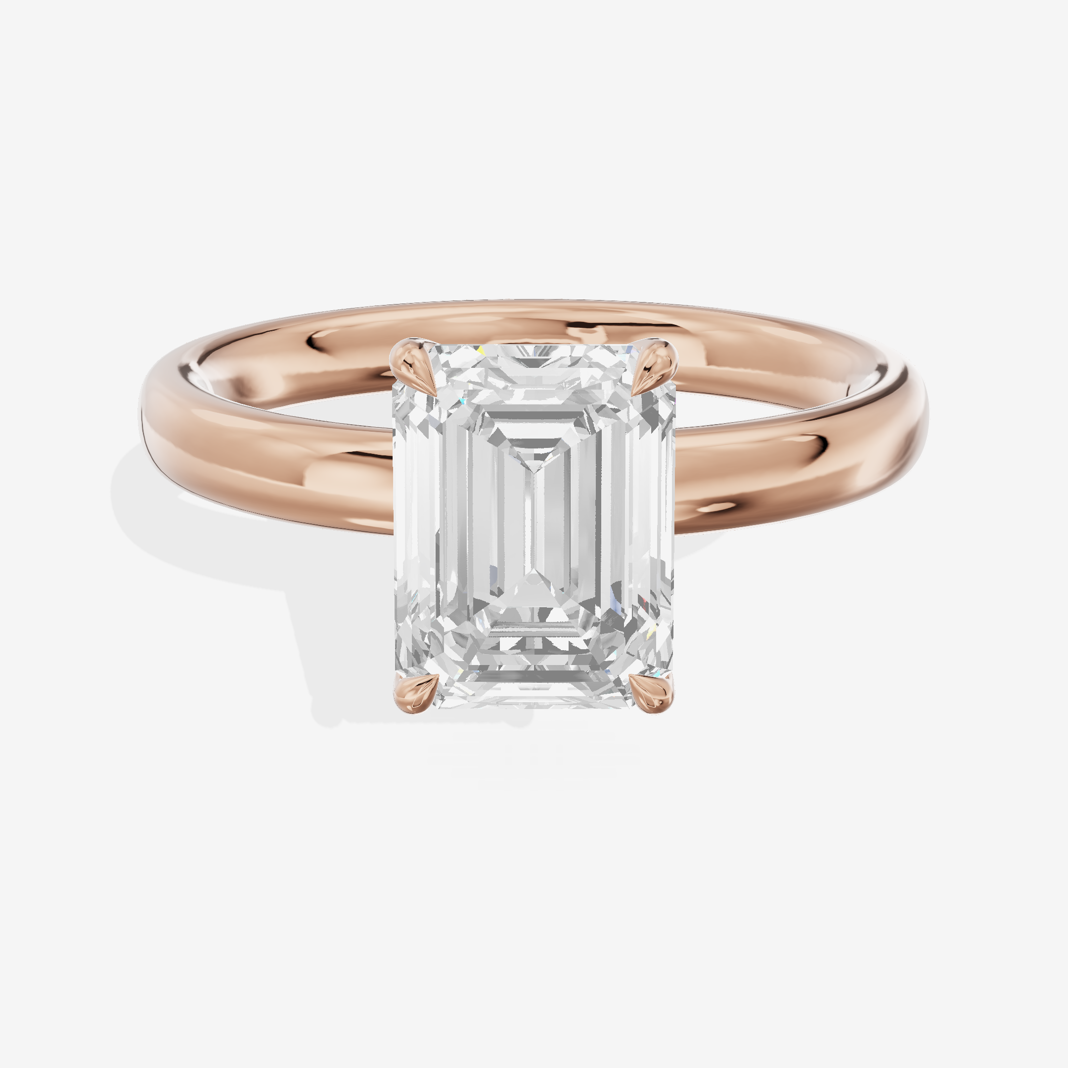 Hallowed Promezza 2.5mm Emerald Solitaire Engagement Ring in 14K Rose Gold