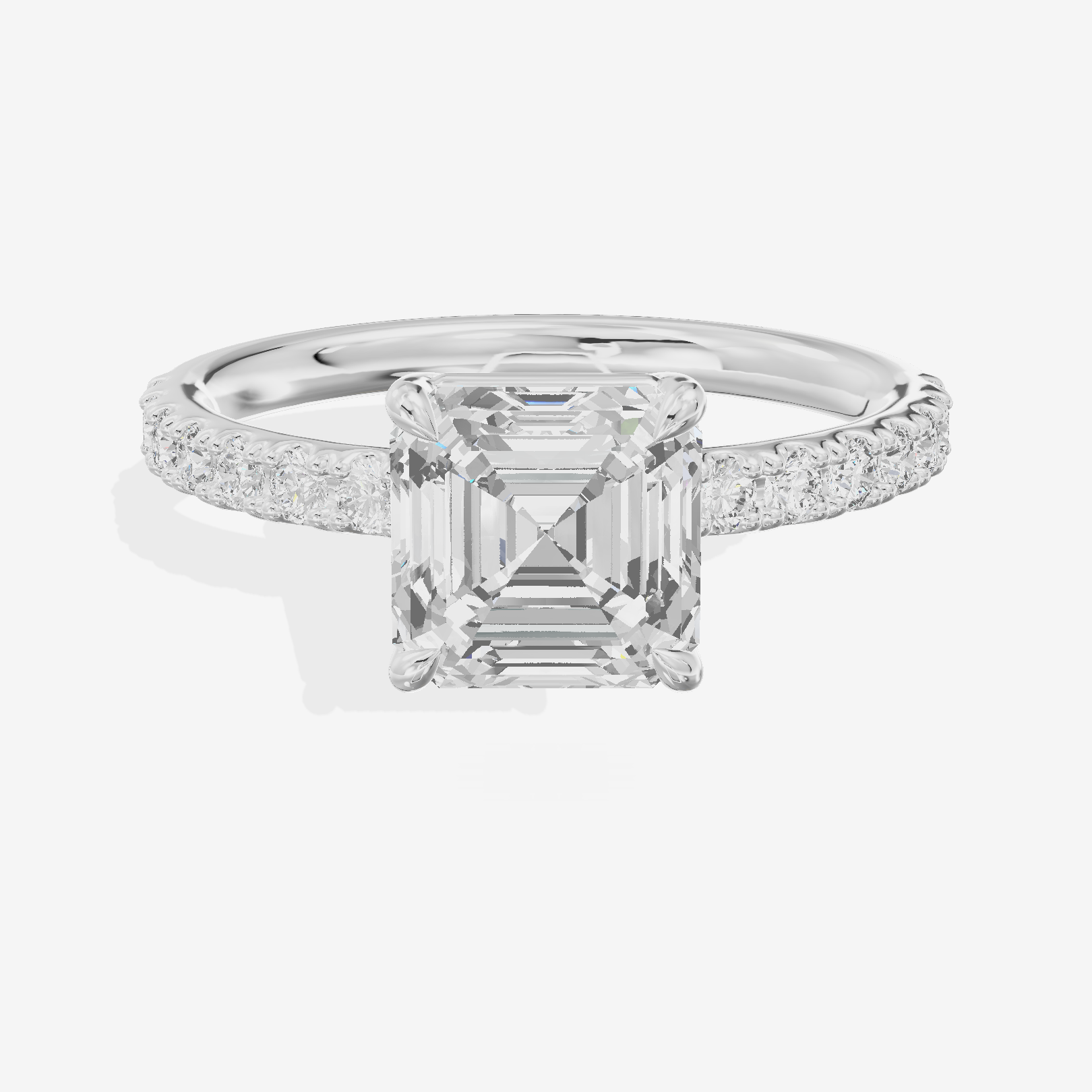 Vintage Selenia Asscher Engagement Ring with Side Stones (1/4 ct. tw.) in Platinum