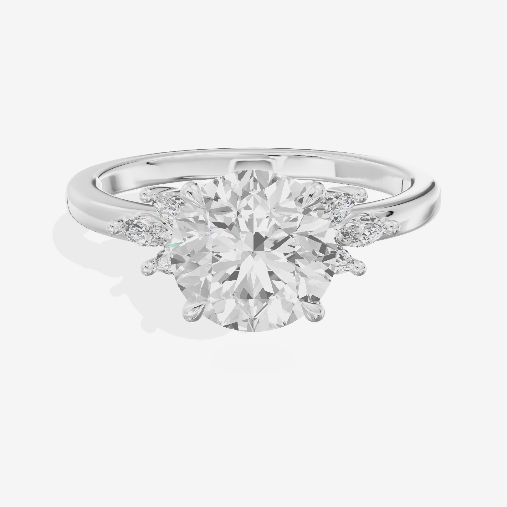 Modern Halcyon Round Engraved Engagement Ring (1/5 ct. tw.) in Platinum