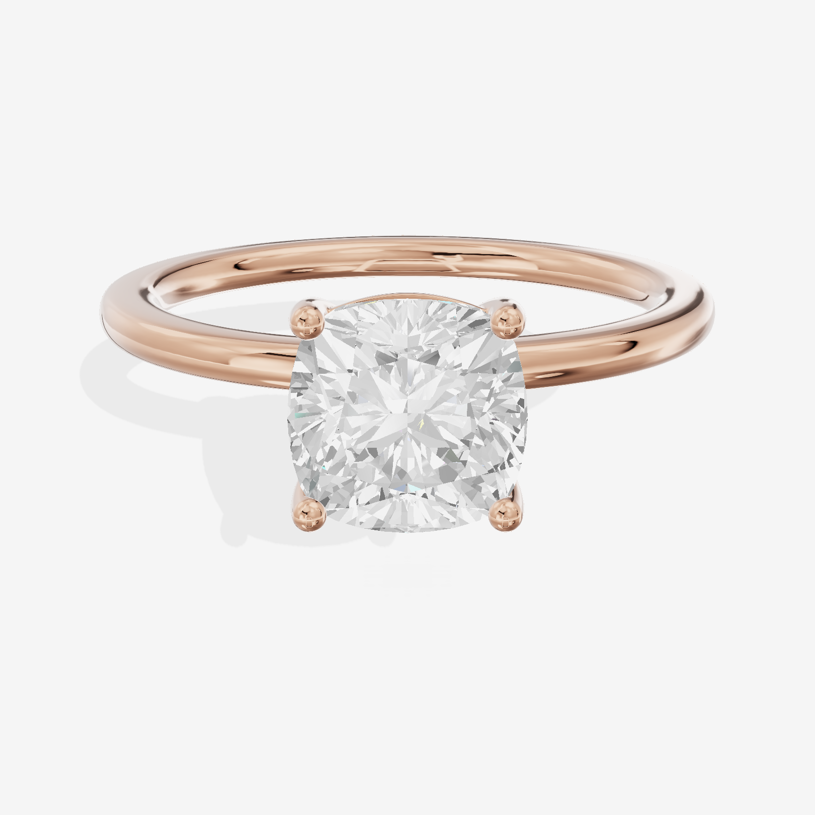 Whispered Selenia 1.5mm Cushion Solitaire Engagement Ring in 18K Rose Gold