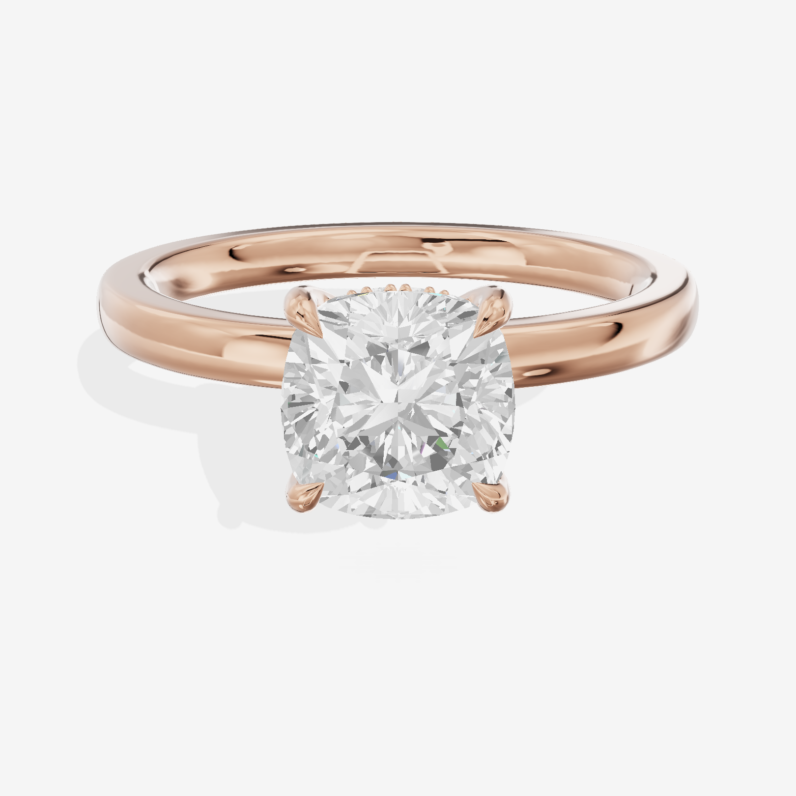 Grand Lumera Cushion Engagement Ring with Side Stones (3/4 ct. tw.) in 14K Rose Gold